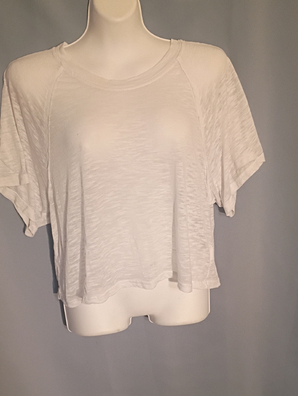 Chelsea & Violet White Slub Cropped Tee
